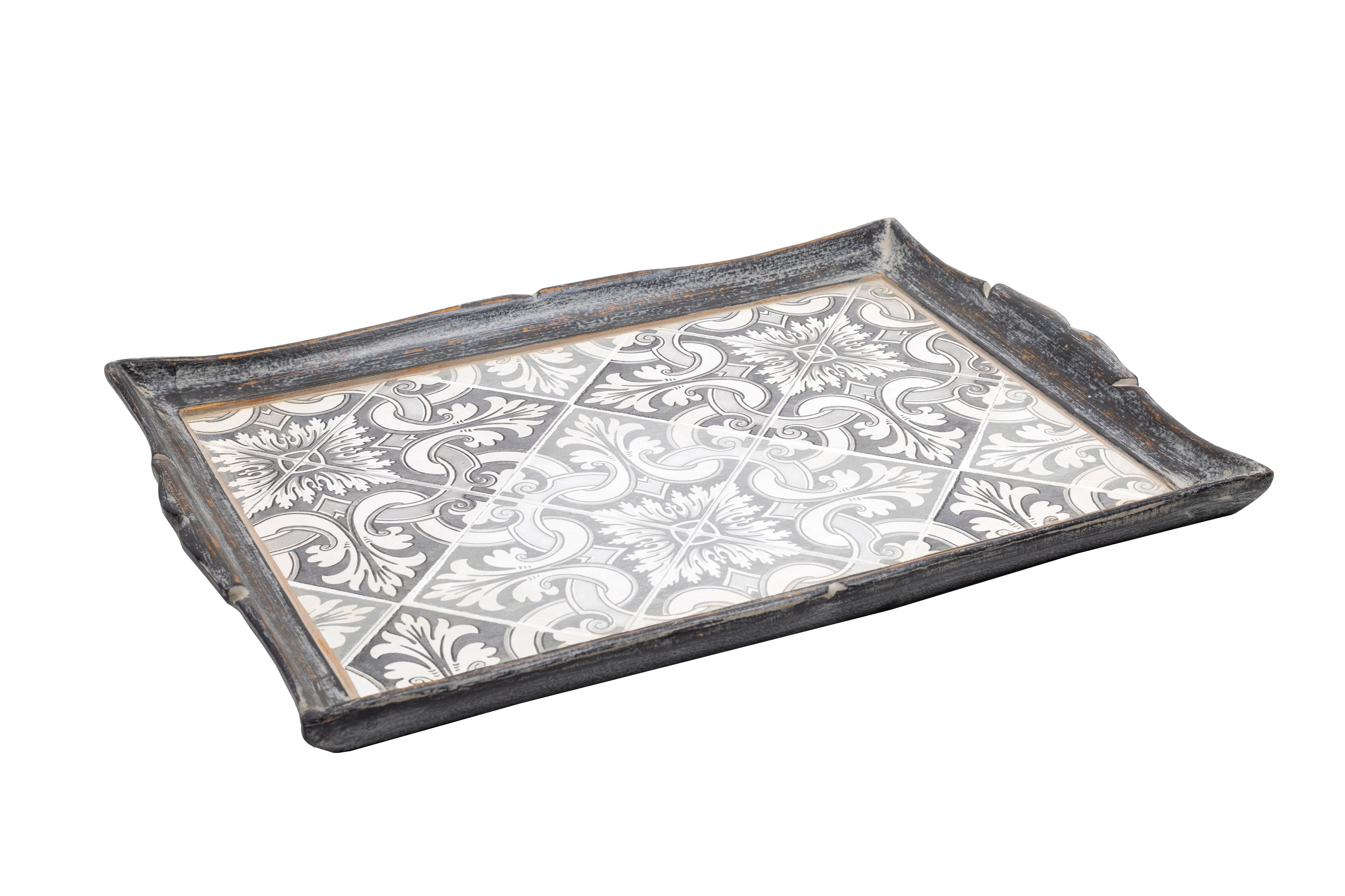 Black and shop white serving trays