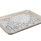 Decorative tray for coffee table, black silver serving tray