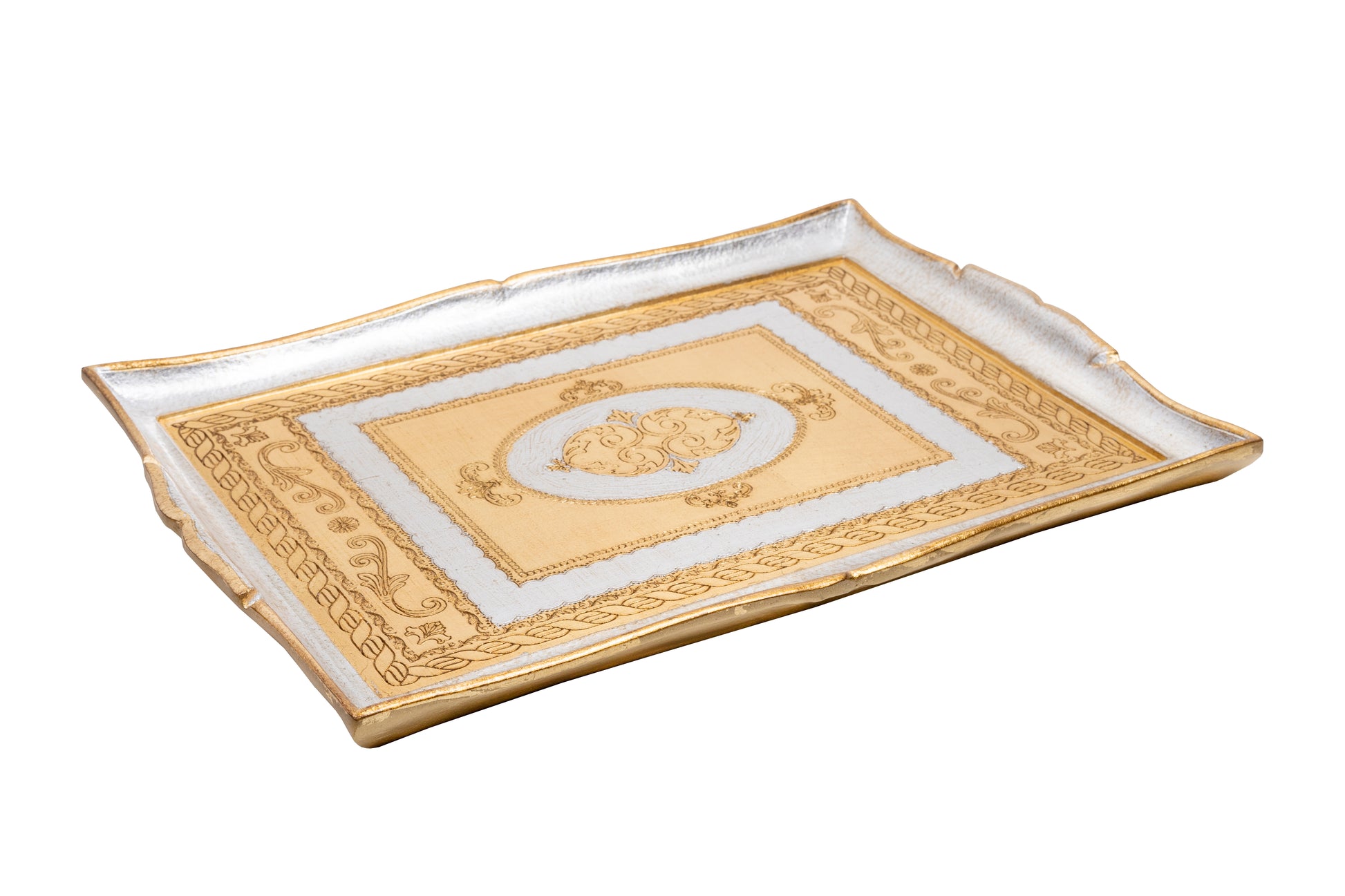 Decorative serving tray for ottoman and coffee table