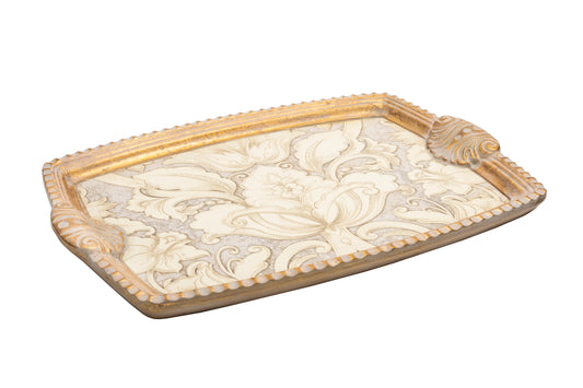 Large Italian serving tray, decorative tray rectangular.