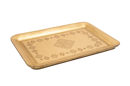 large gold serving tray, hand made Italian serving tray.