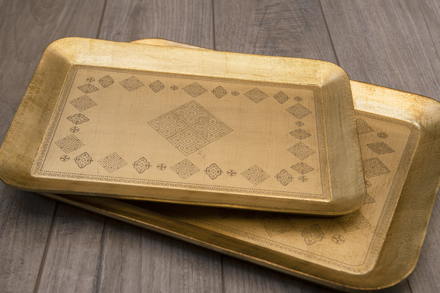 Modern gold decorative tray